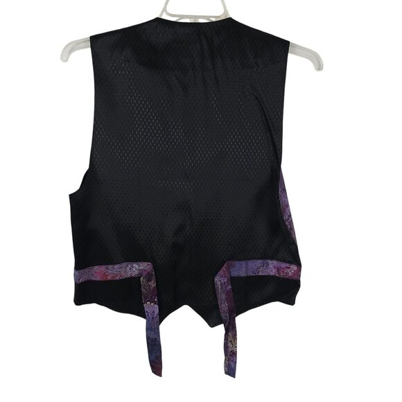 Michael Kensinger San Francisco Mens S Vest Marbled Purple Black Dressy Button - Picture 2 of 13